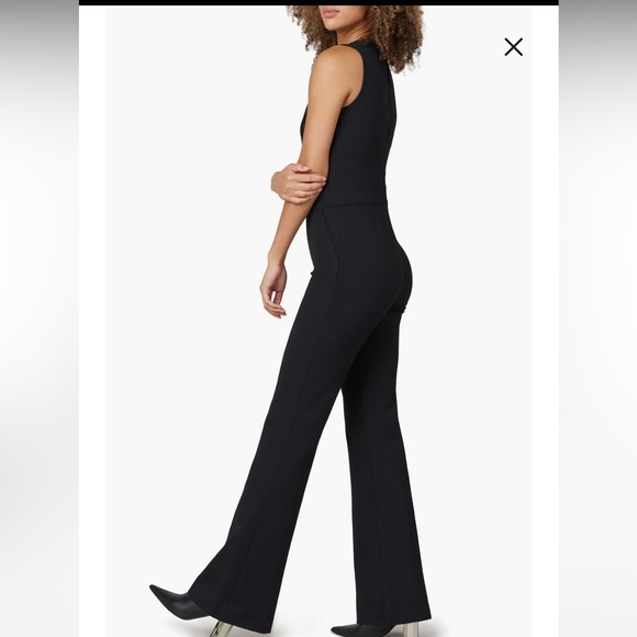 SPANX The Perfect Jumpsuit Classic Black Career Flare Leg Ponte Shapewear Size M - Picture 2 of 7